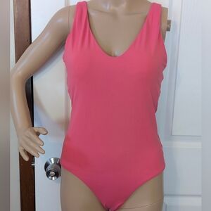 Athleta Hampton Coral Pink Women's One Piece Swimsuit-medium